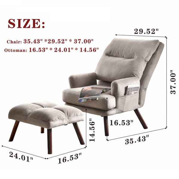 Oliver Bentleyville 29.52'' Wide Lounge Chair and Ottoman